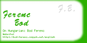 ferenc bod business card